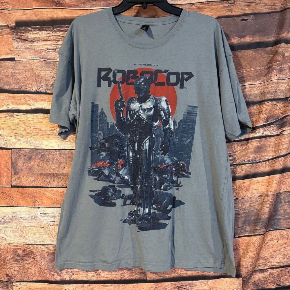 Robocop Alex Murphy Movie T-Shirt Mens XL Gray/Blue Loot Crate Exclusive Graphic